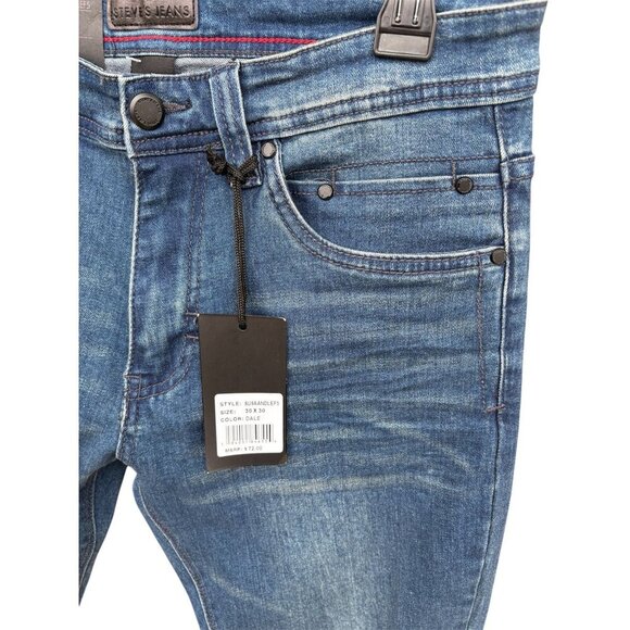 Steves Jeans Slim Fit Stretch Denim Jeans Distressed Style Size 30/30 Medium Was - Picture 7 of 7